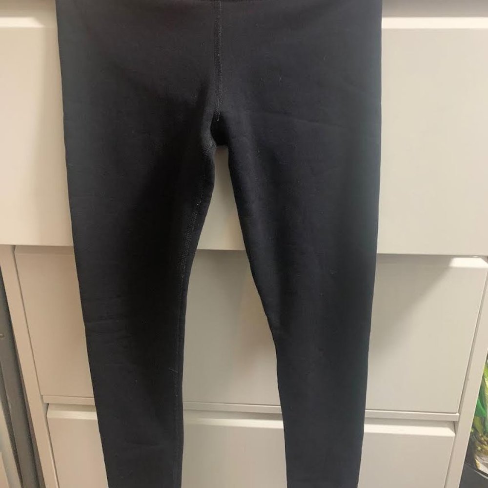 Athleta girl fleece lined black leggings size 12